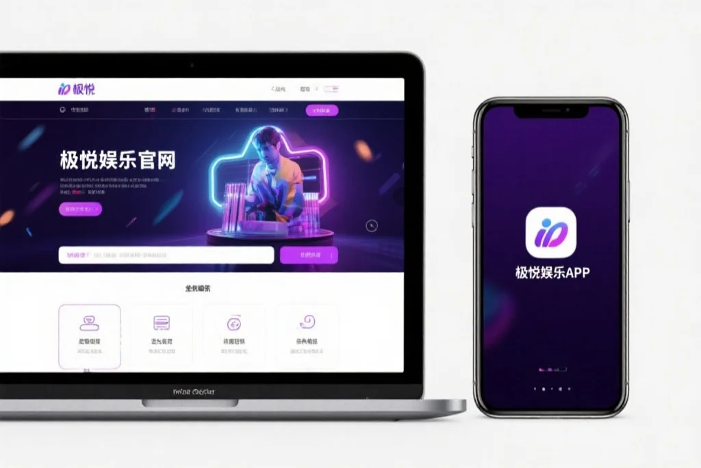 一台笔记本电脑屏幕上显示着杏盛娱乐官网的界面，旁边是一部手机显示着杏盛娱乐APP，两者并列对比